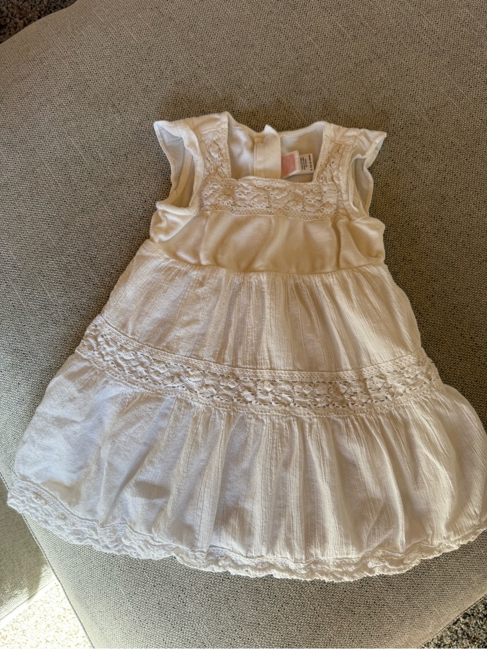 Janie and Jack Cream Lace Tiered Dress